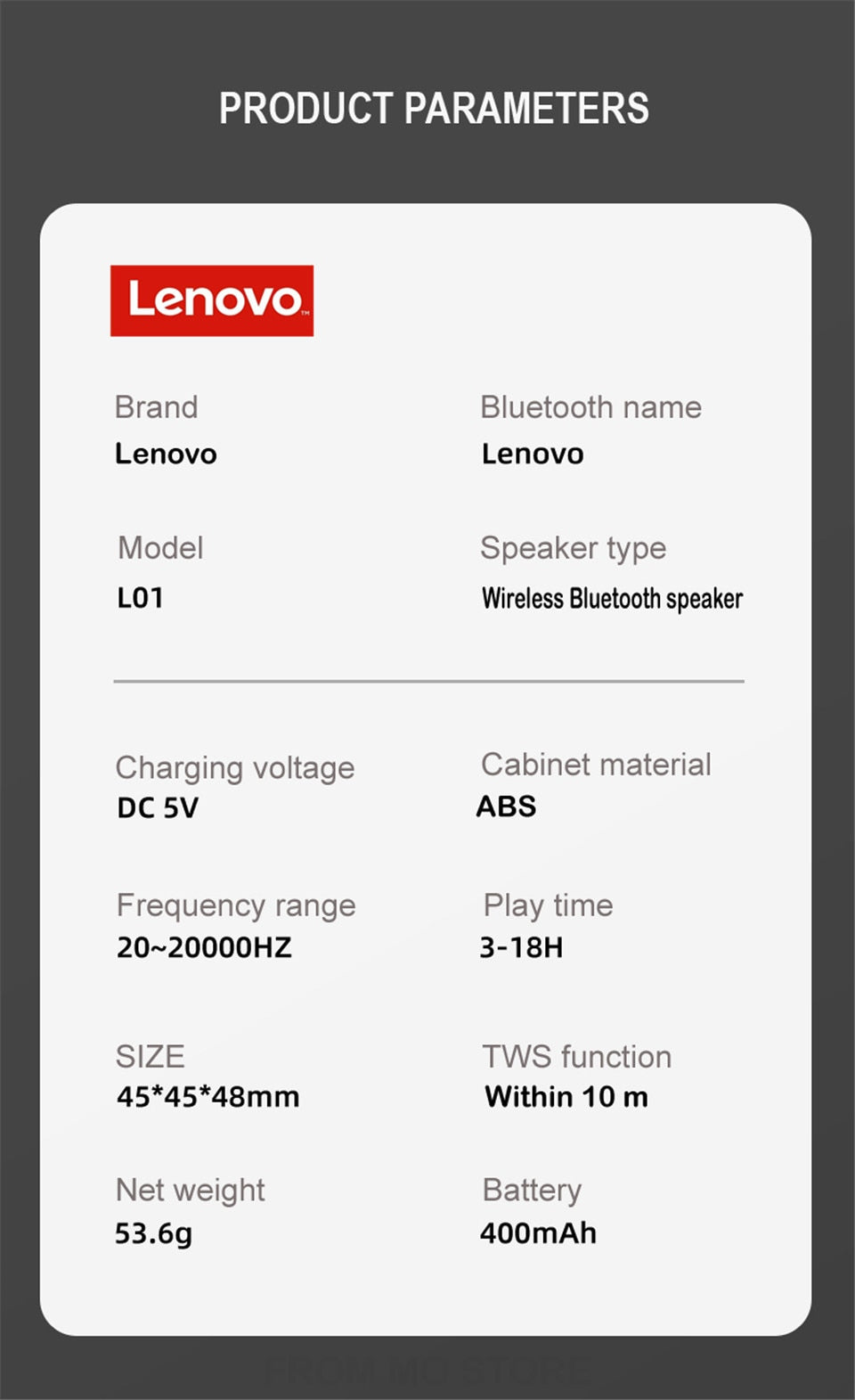 Lenovo L01 Bluetooth Speaker